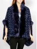 Premium Faux Fur Cape with Rose Imprints & Sleeves